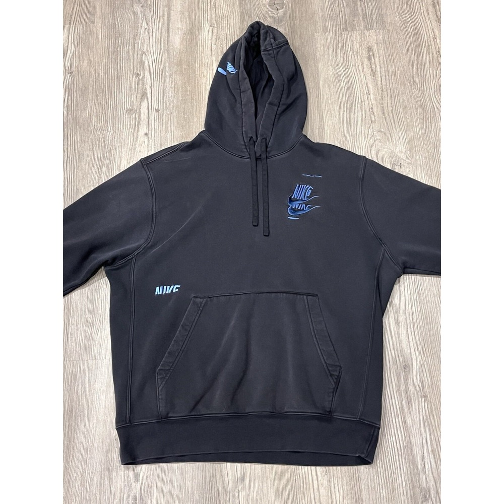 Nike Sportswear NSW Logo'd Black Fleece Pullover Hoodie Men's Size M DM6873-010